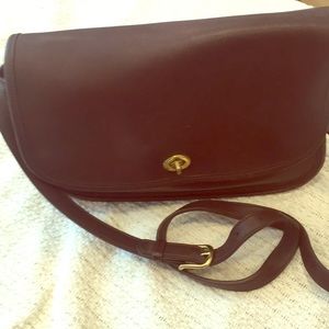 Vintage Coach Brown Leather Crossbody Bag